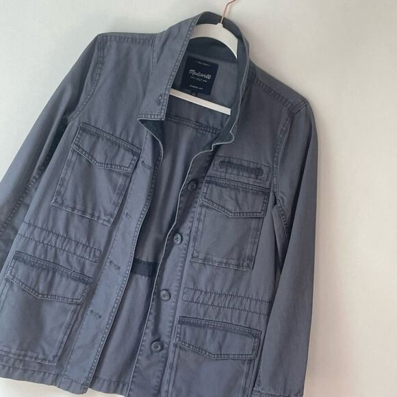 Women's Madewell Washed Gray Canvas Jacket sz. S #AM - Picture 5 of 12